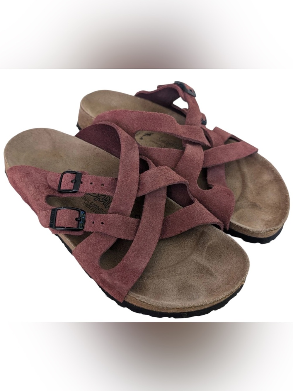 Birkenstock Crisscross Suede Slide Sandals - Rosewood size women’s 7